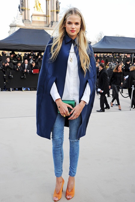 Gabriella Wilde Feeling Blue At London Fashion Week 2013